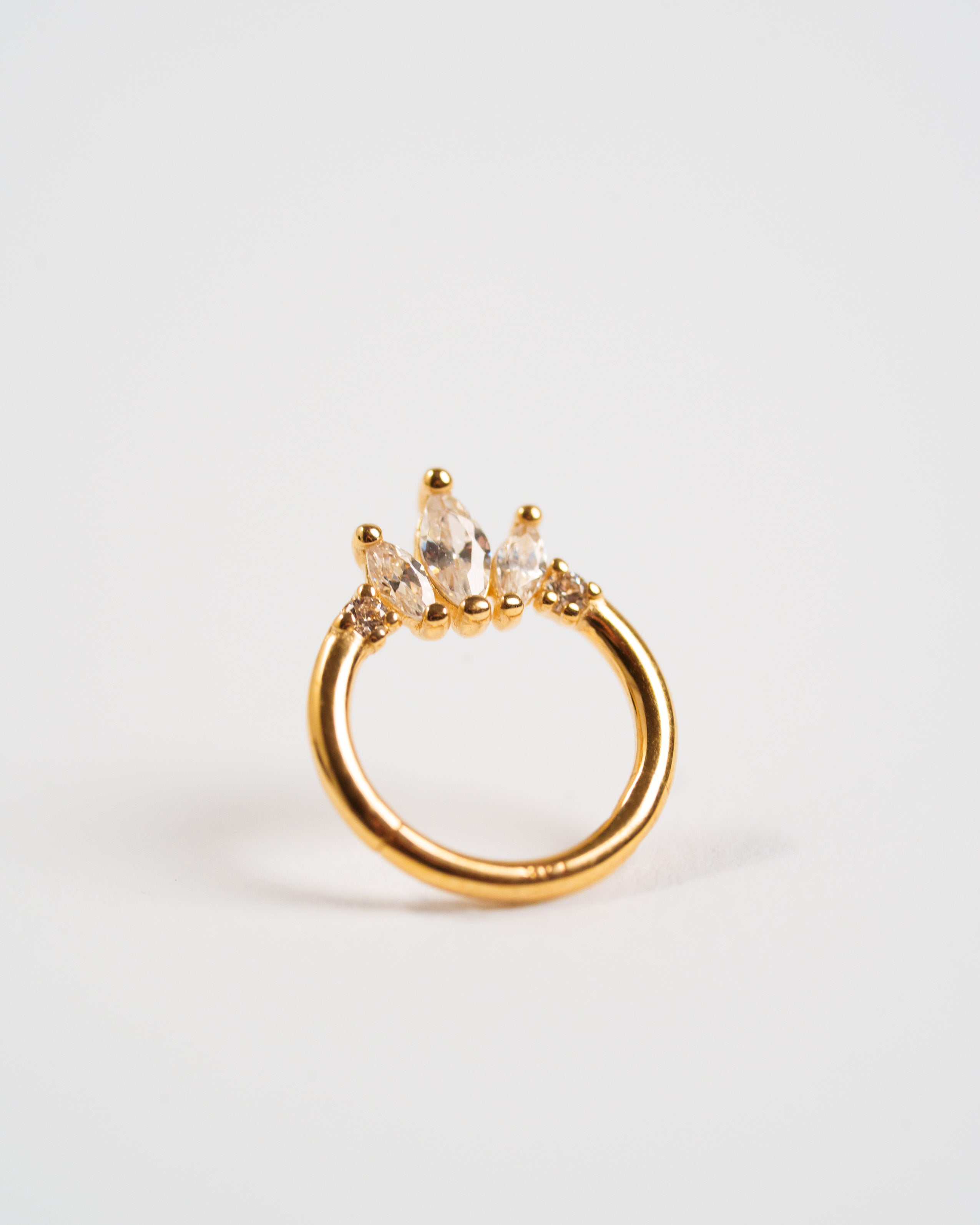 TWINS 14K Gold Crown Clicker Ring
