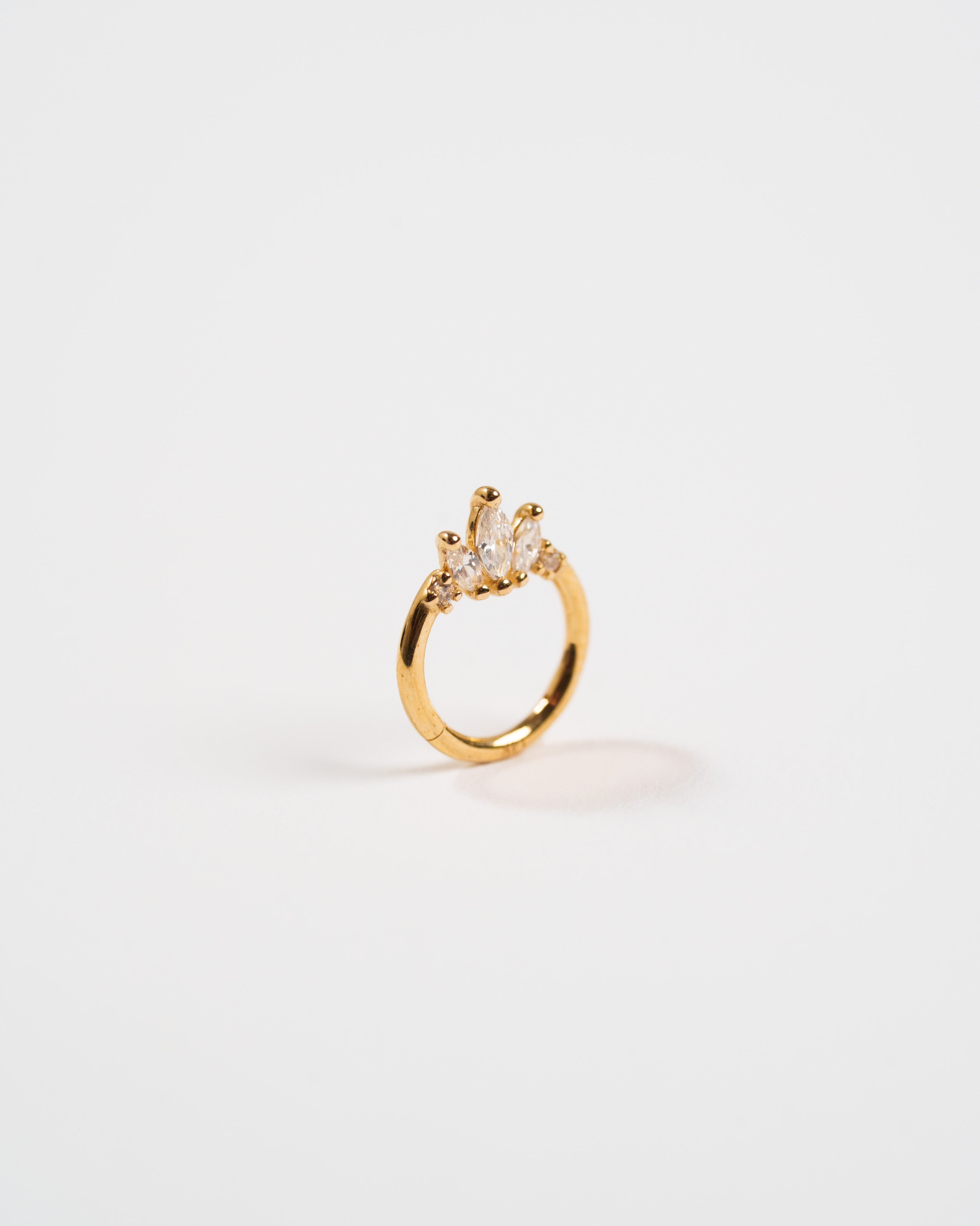 TWINS 14K Gold Crown Clicker Ring