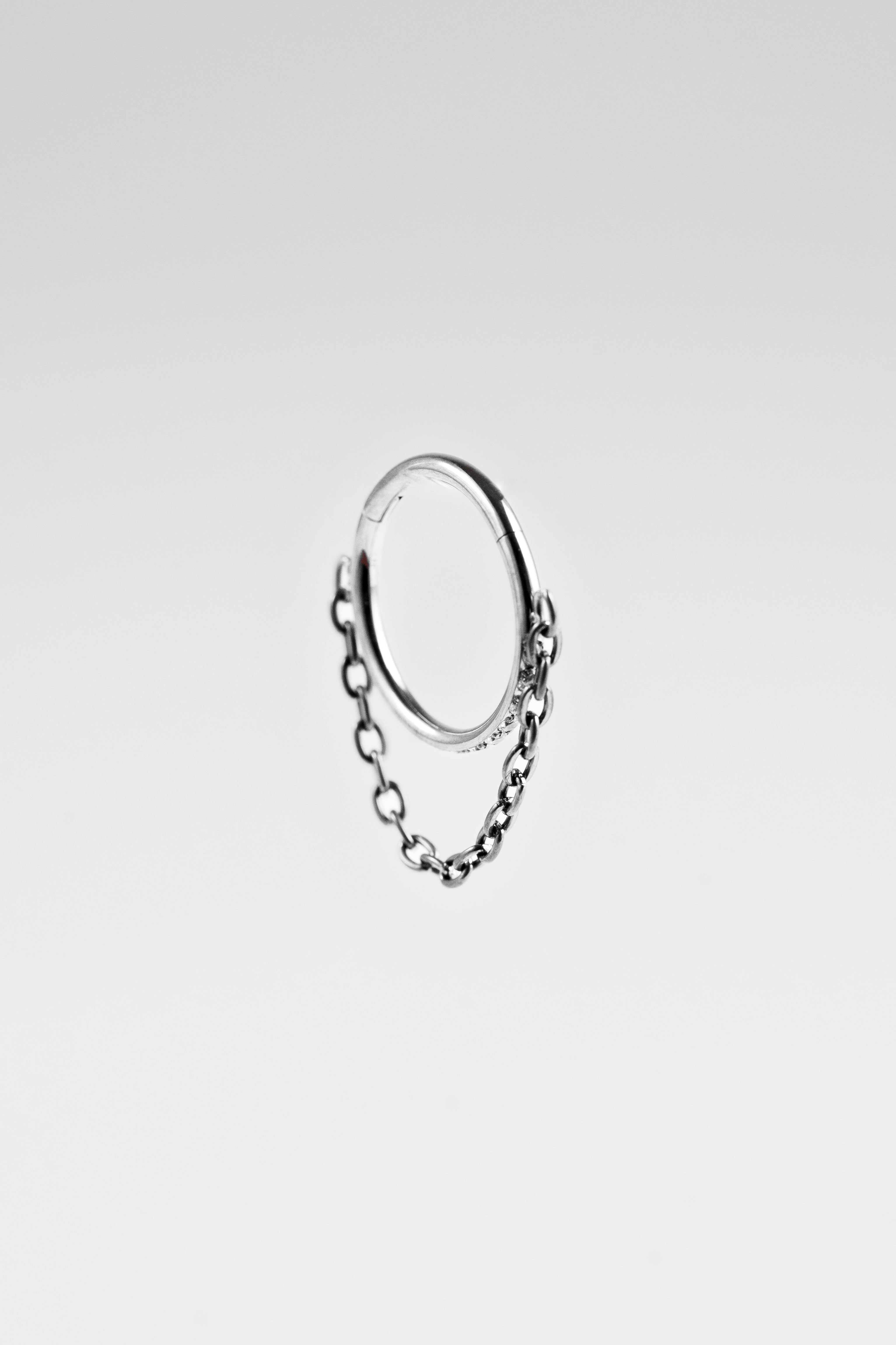 Chain Detail Titan Silver Ring