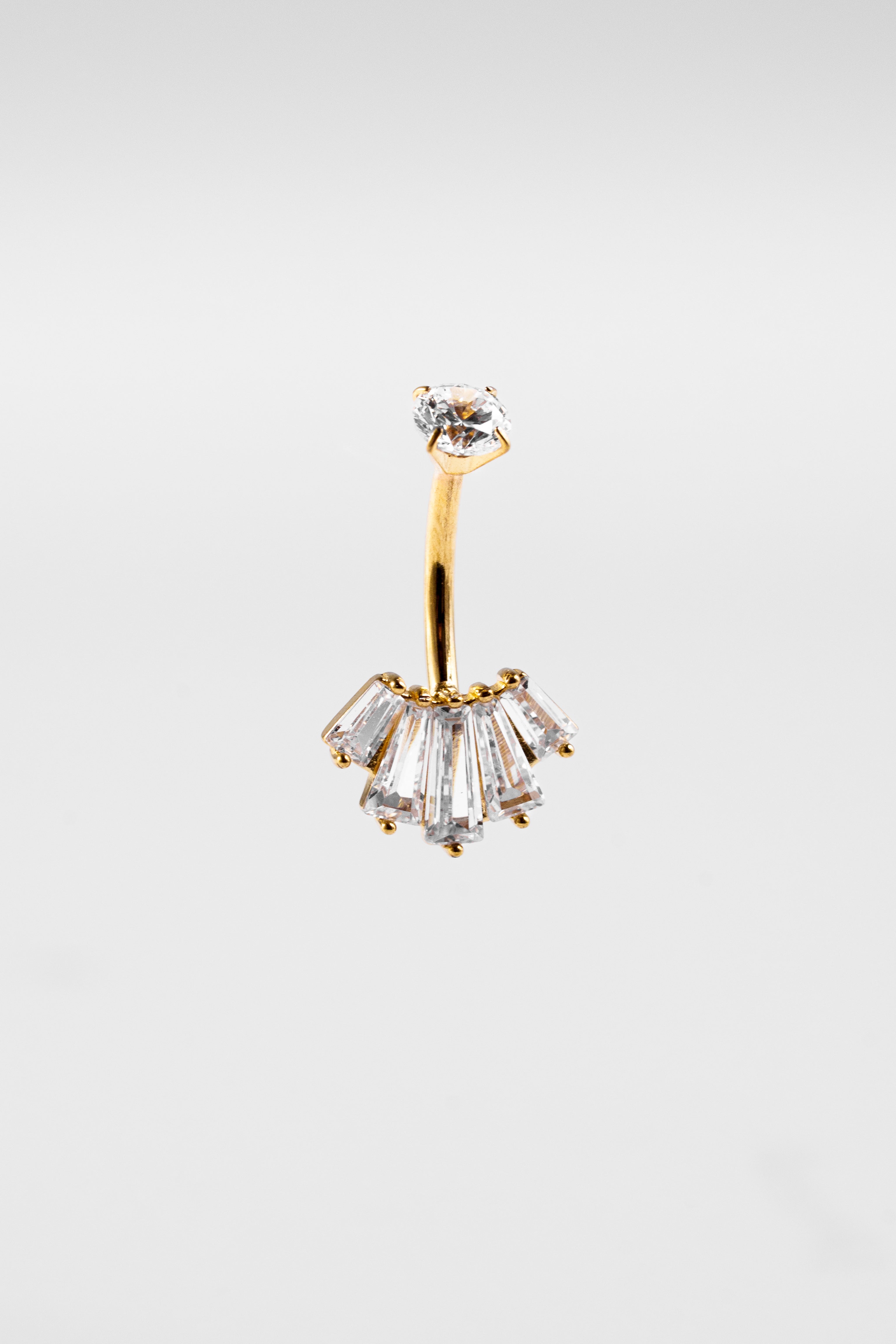 Crystal Fan Belly Piercing