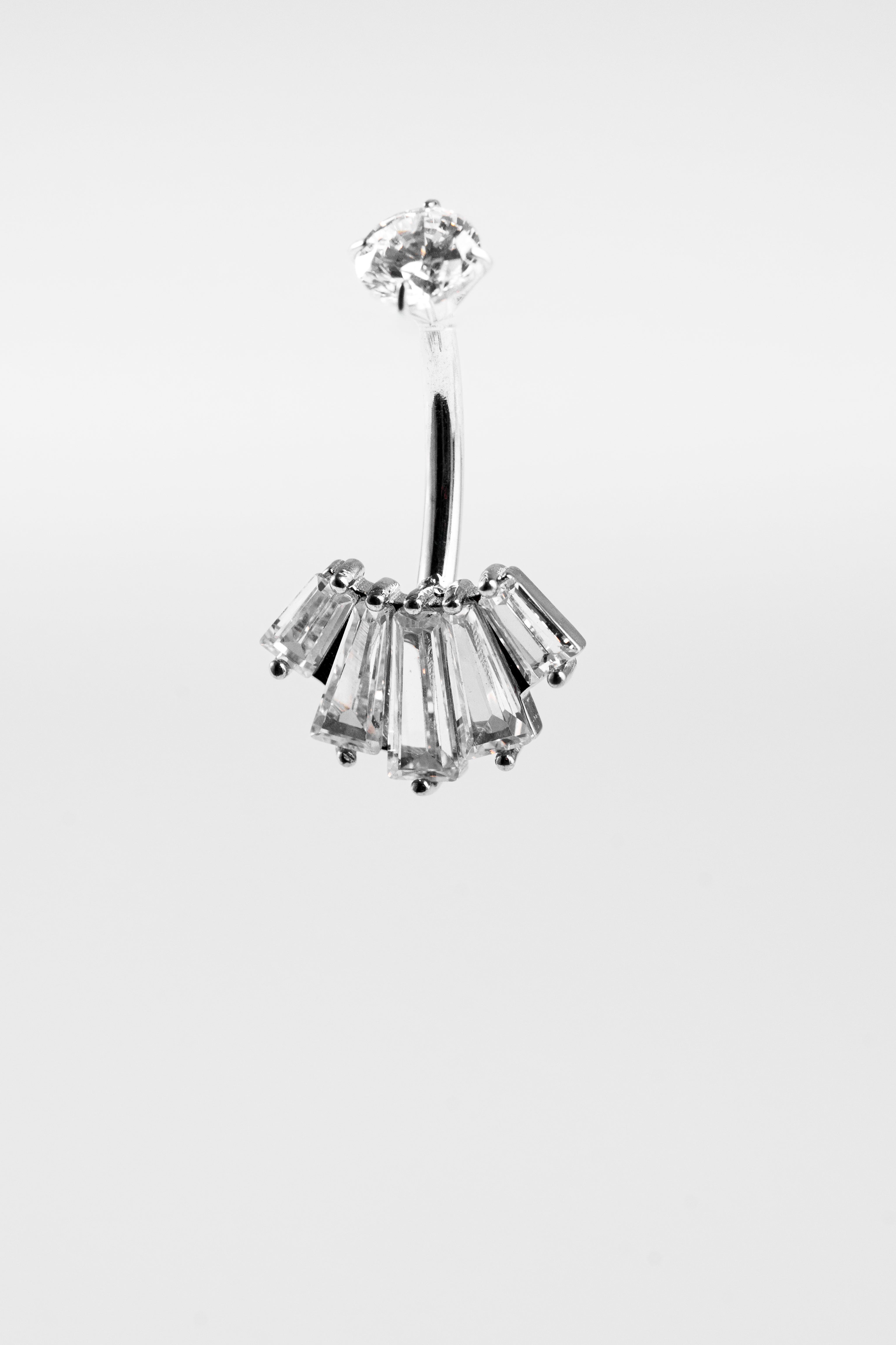 Crystal Fan Belly Piercing